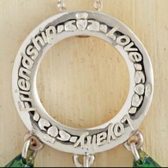 Irish Crystal Claddagh Necklace - Picture 2 of 4